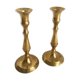 Duo de bougeoirs en laiton