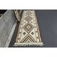 1970s Vintage Turkish Hand-Knotted Wool Cotton Beige Runner Rug 92x355
