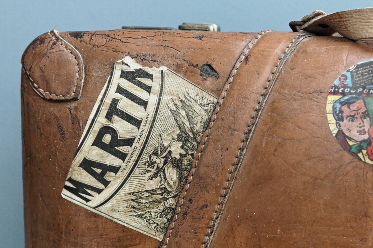 Leather suitcase, 50s