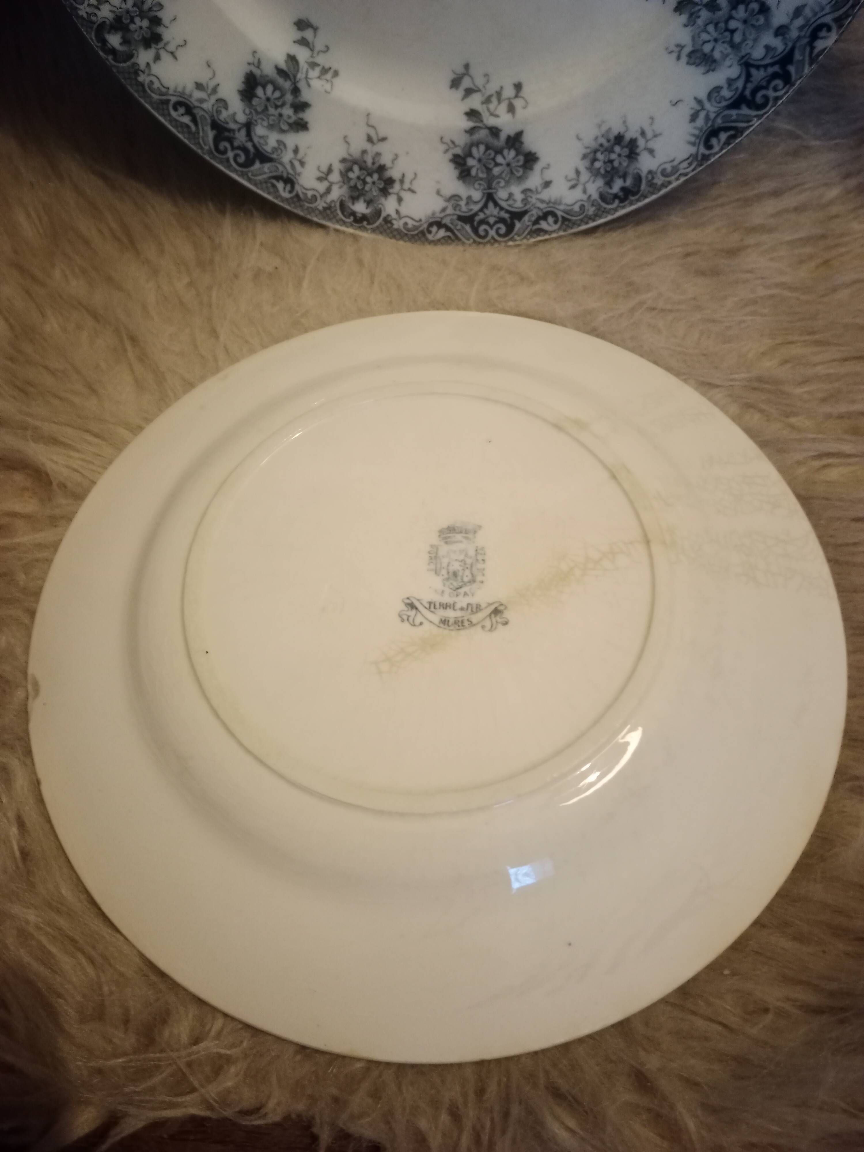 Ensemble dépareillé vintage fleuris bleus