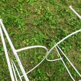 Distressed mid-century painted iron garden table, 1950s