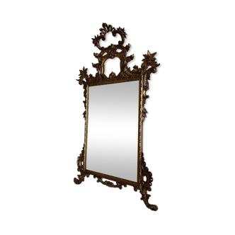 19th Louis XV style Venetian mirror in gilded carved wood
