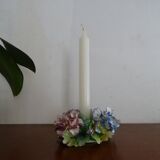 Flower candle holder in faience Old Capodimonte