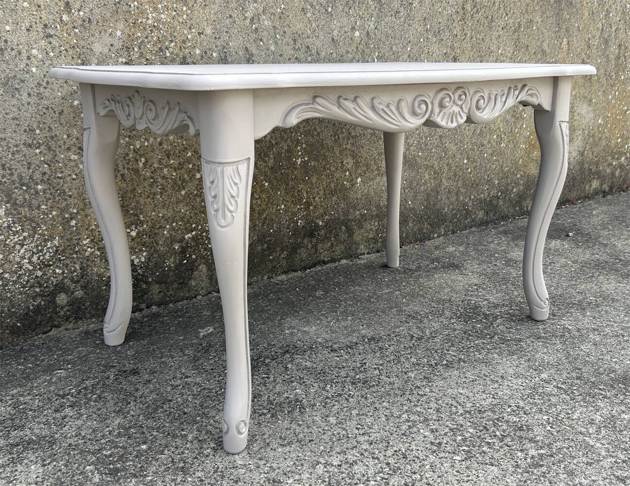 Small coffee or side table, oak, baroque style, vintage