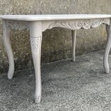 Small coffee or side table, oak, baroque style, vintage