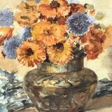 Léonie mottard van marcke (liège 1862-1936). nature morte aux fleurs.