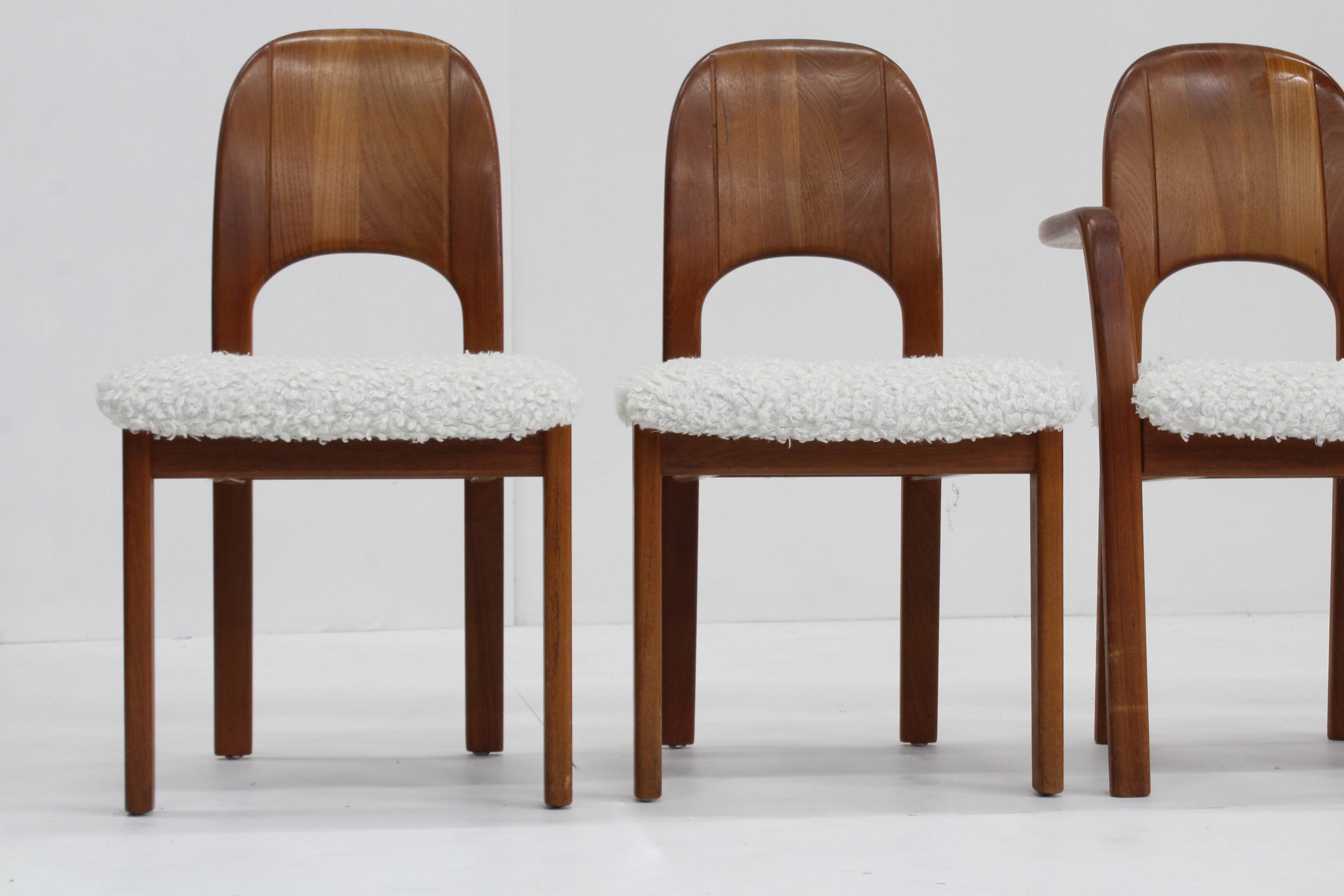 Vintage Danish Dining Chairs teak wood 1960s , Set of 6