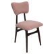 Mid-century "Butterfly" dining chair in pink boucle and walnut beech, Poland, 1960.