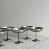 6 coupelles sur pied en inox style Letang Remy