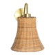Brass & Rattan Wall Sconce