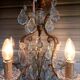 Rare antique brass and crystal cage chandelier with 5 lights from the 20th century - CONDITION OF THE MARKET GAU?