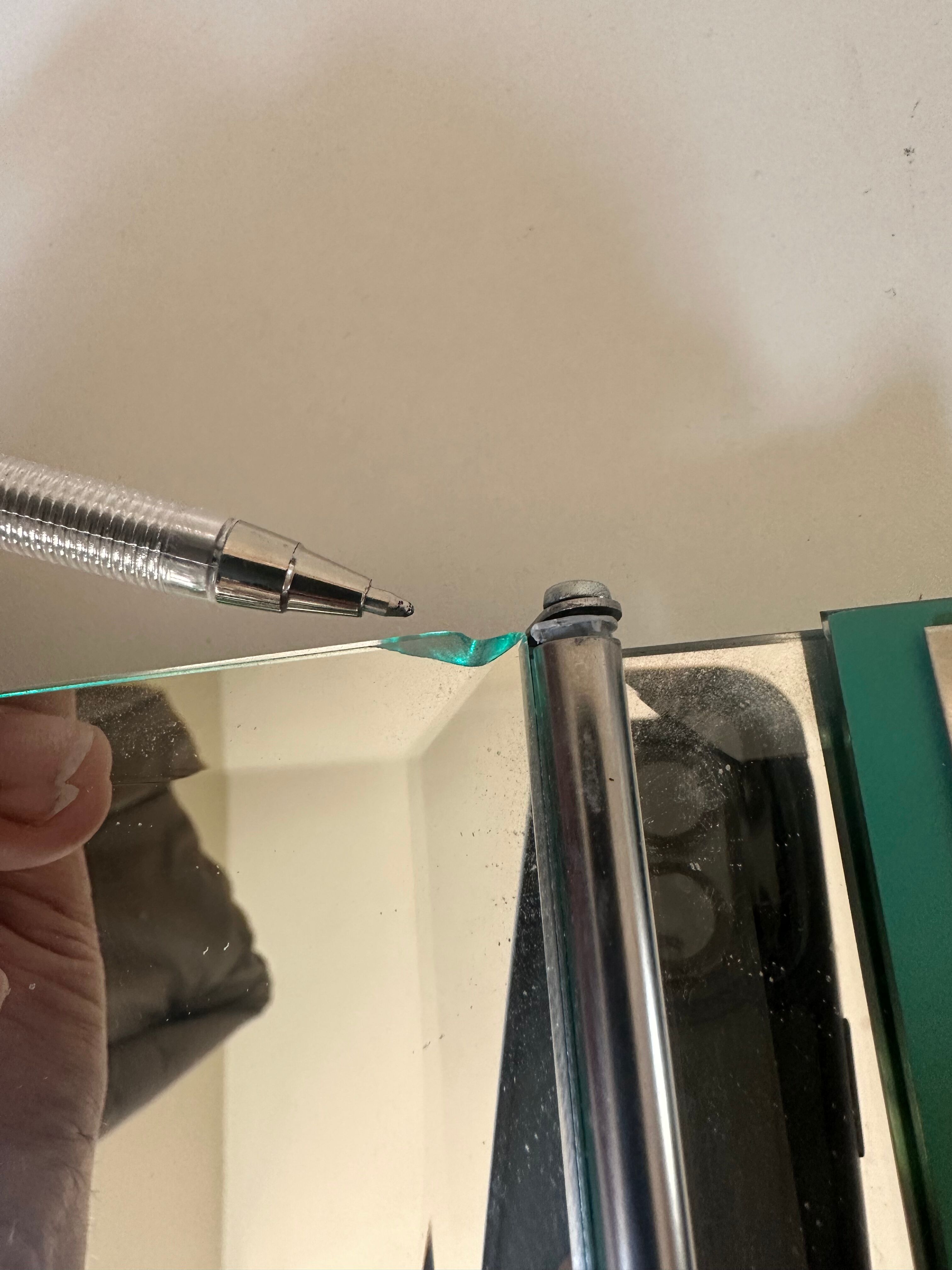 Modernist triptych mirror vintage design 70s