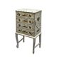 Vintage commode refurbished with 4 drawers in classic style with floral decor.