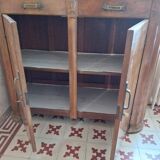 1930s art deco wood and marble buffet