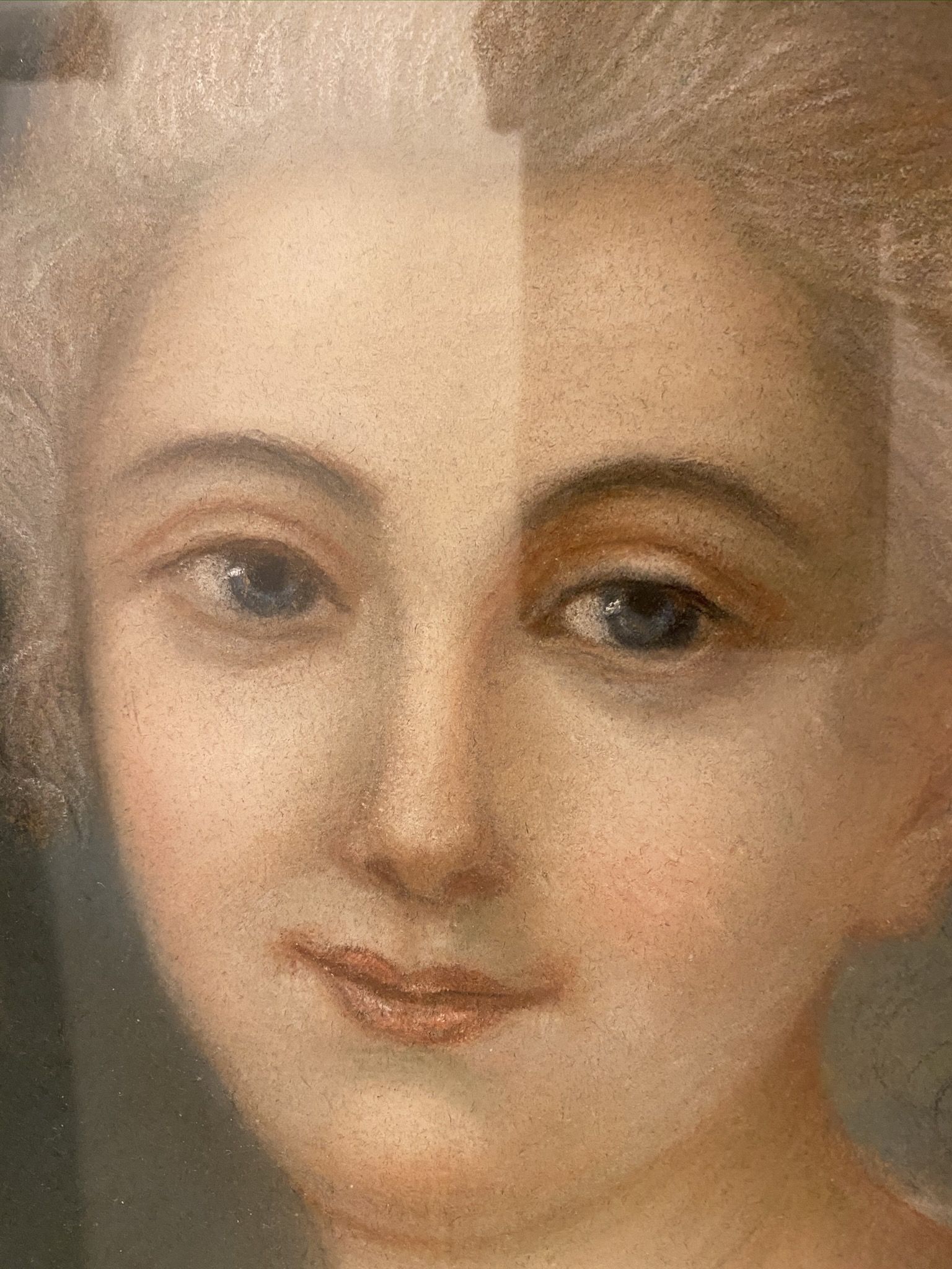 Old painting, portrait of a young girl