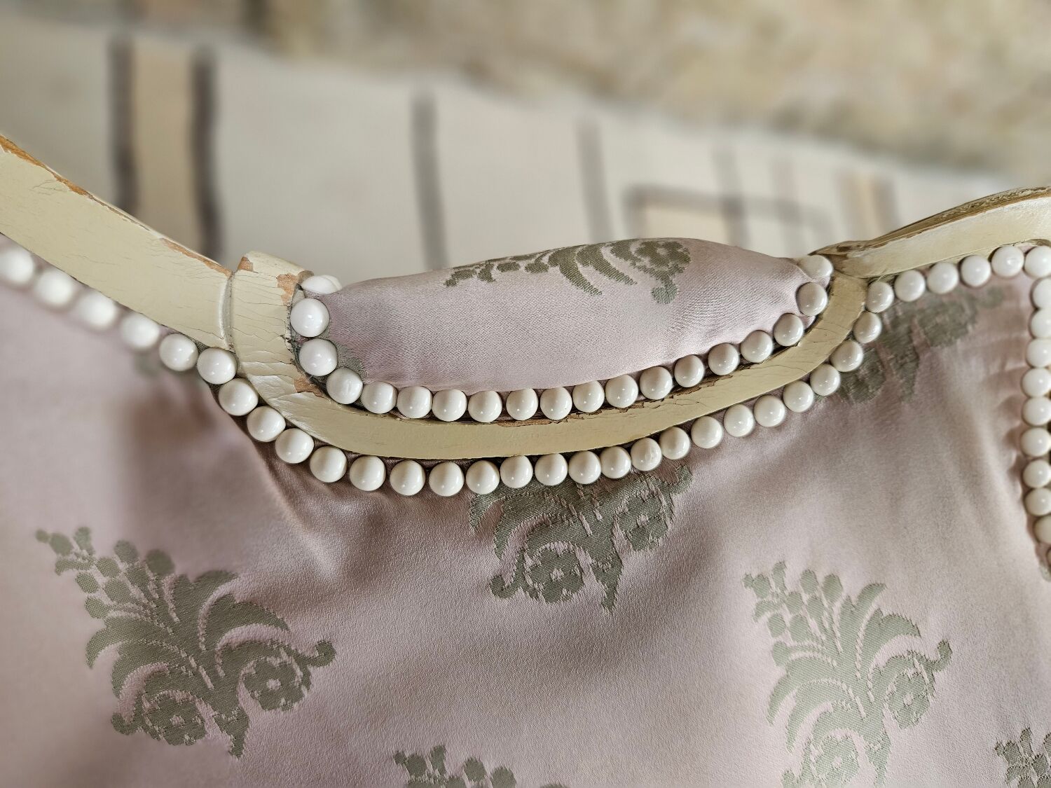 Pair of 1960s silk bergère armchairs