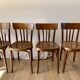 ensemble de 6 chaises bistrot en bois courbé années 50