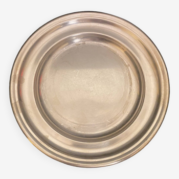 Round dish - silver metal
