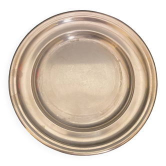 Round dish - silver metal