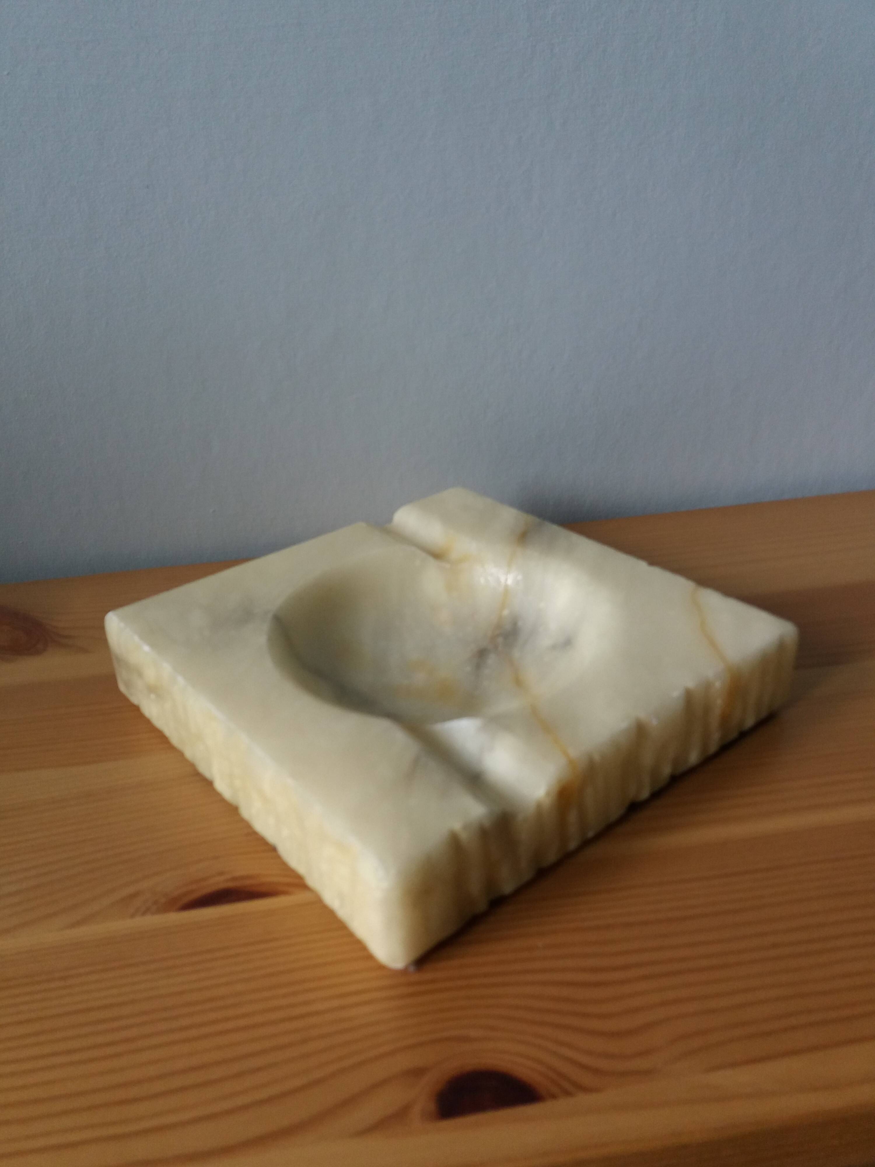Marble or alabaster ashtray