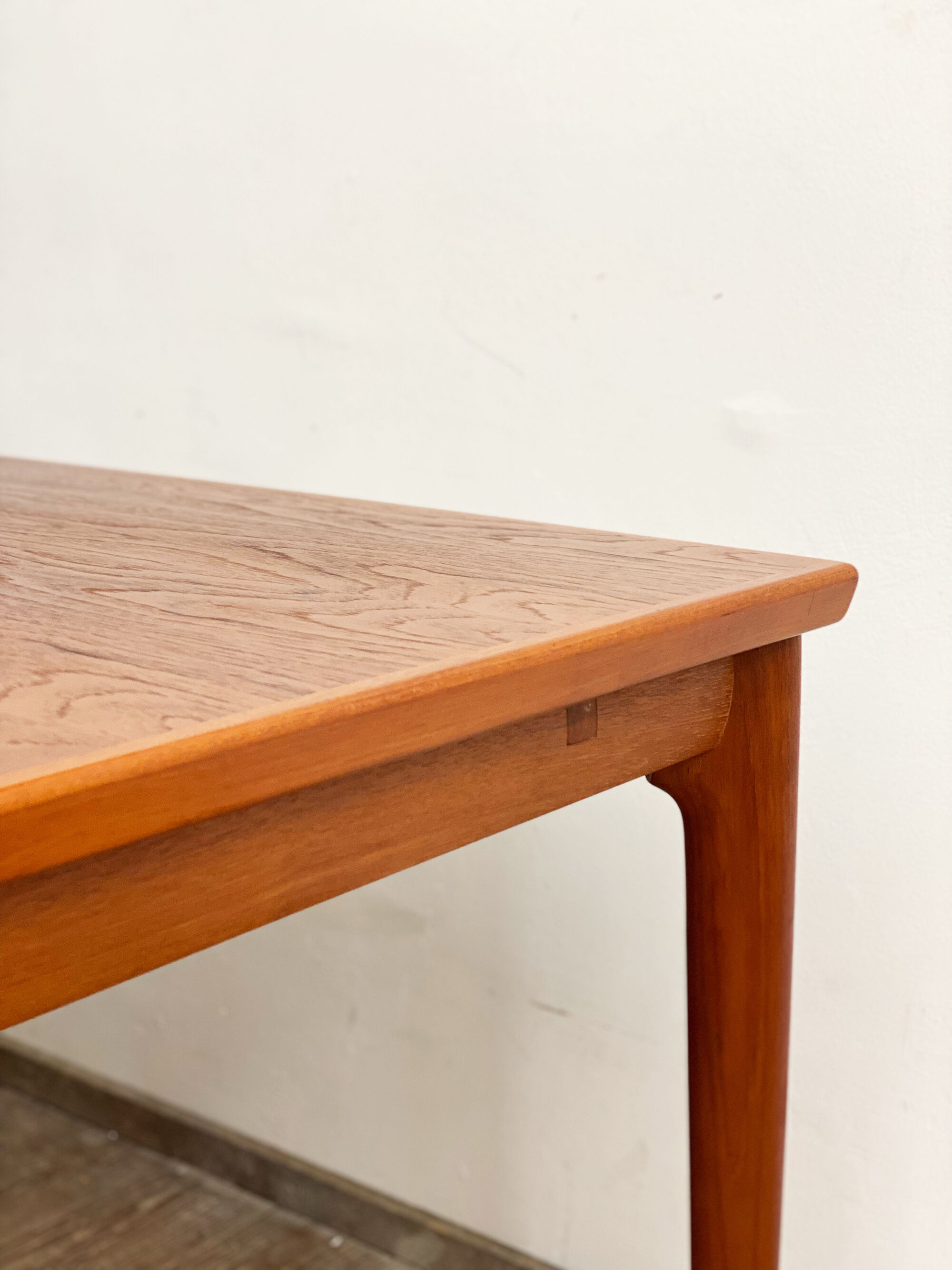 Danish mid century teak extendable dining table, denmark, 1960s