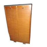 Double roll-top filing cabinet