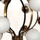 Stilnovo Italian Midcentury Chandelier, Brass & Opaline Glass, 1950s