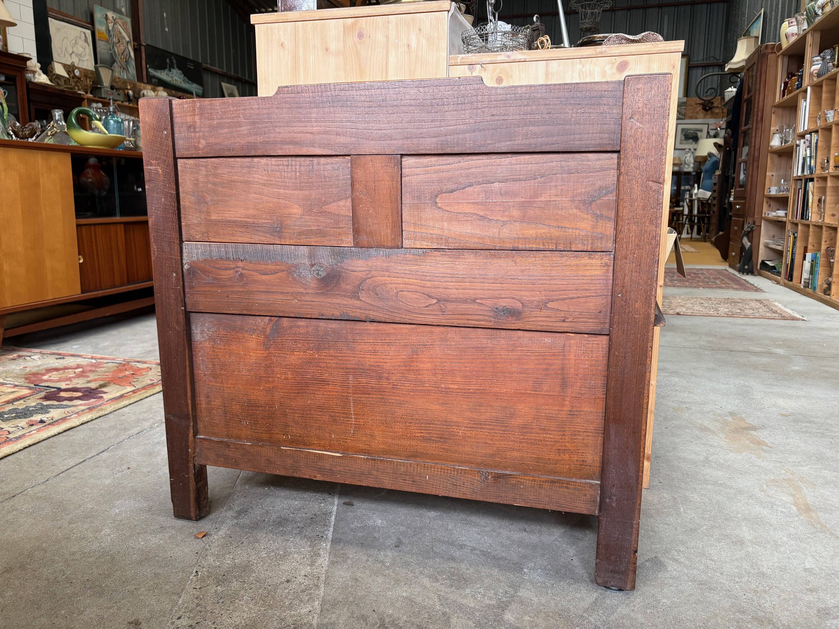 Antique carved wooden storage bench