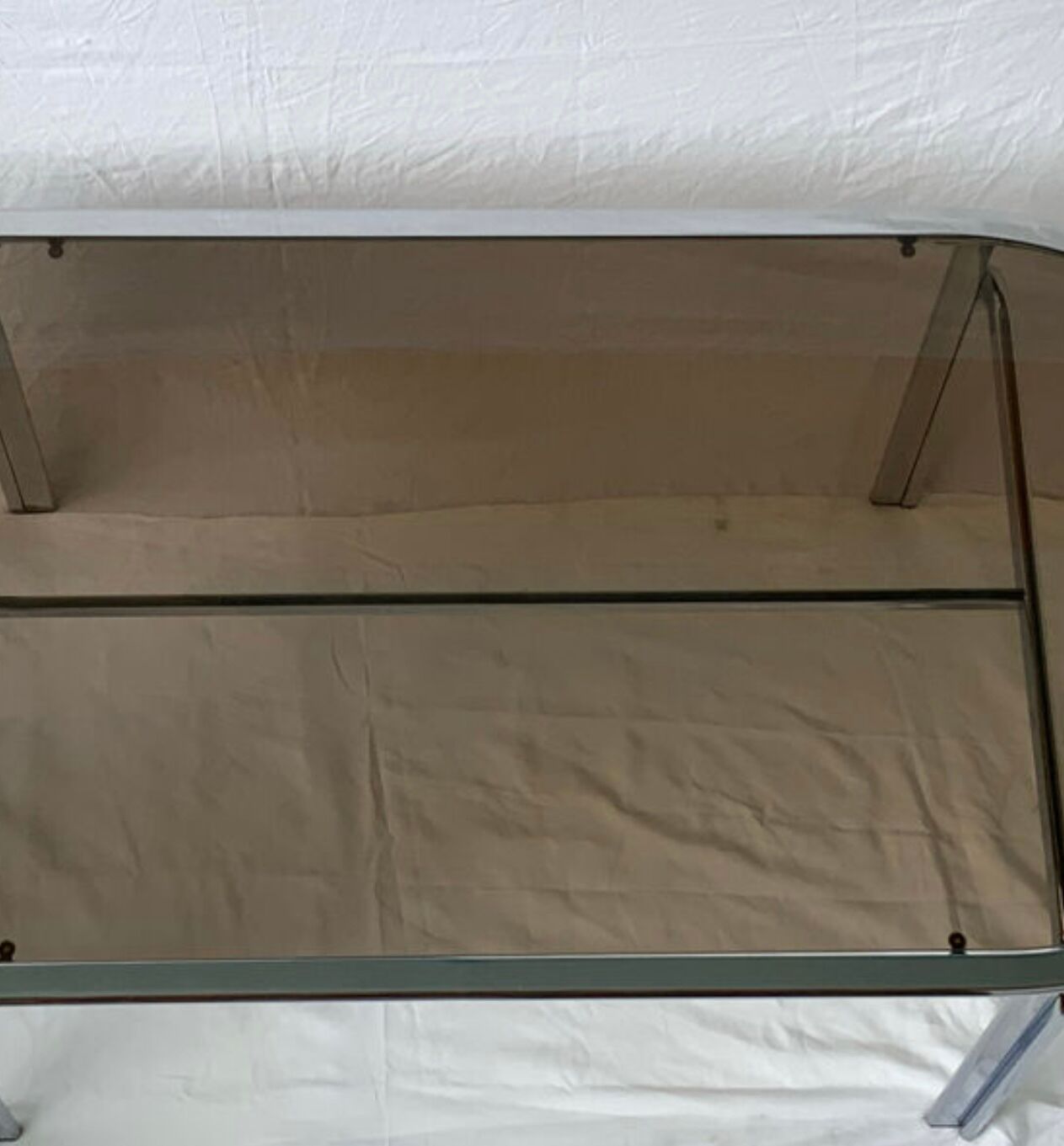 Glass and metal dining room table