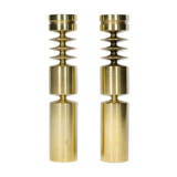 pair of scandinavian brass candlesticks  circa 1960