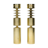 Paire de chandeliers scandinaves en laiton circa 1960