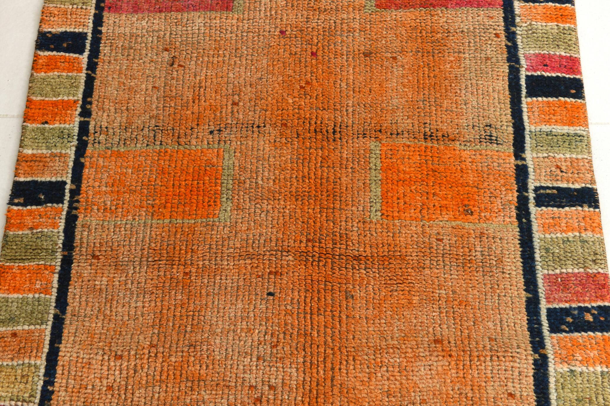 Vintage Mid Century Modern Super Soft Runner Rug, 86x302Cm