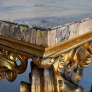 Rococo console Golden wood Roman marble XVII