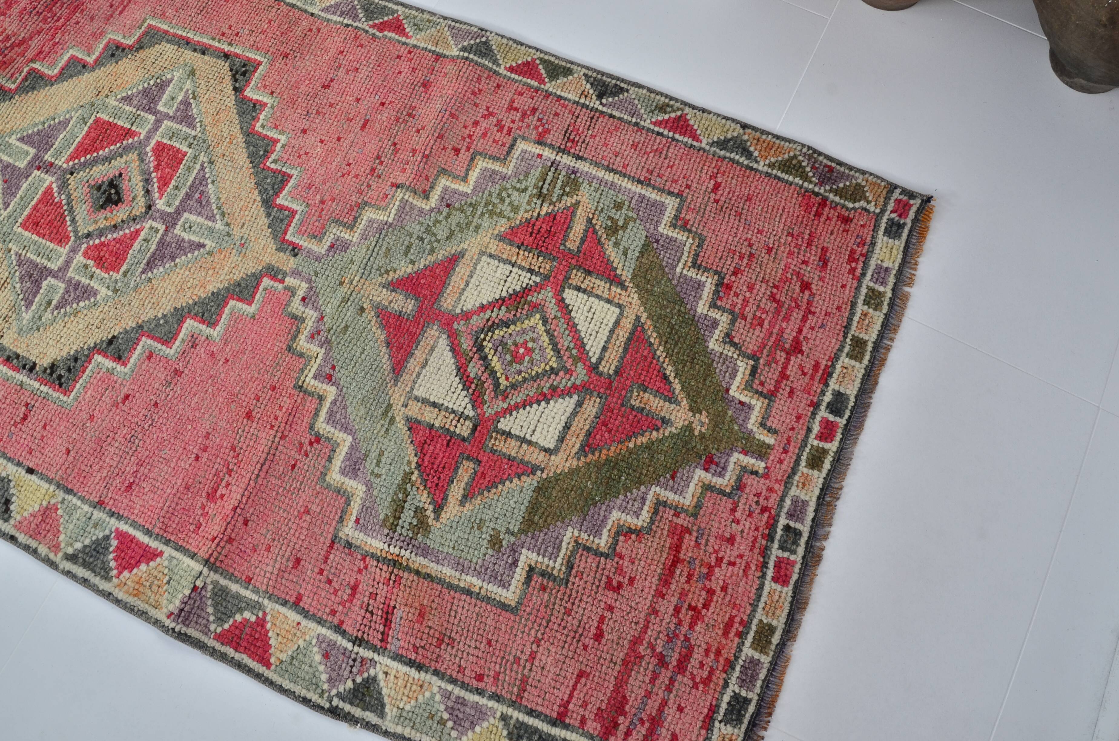 Vintage Handknotted Wool Runner Rug sku 2061