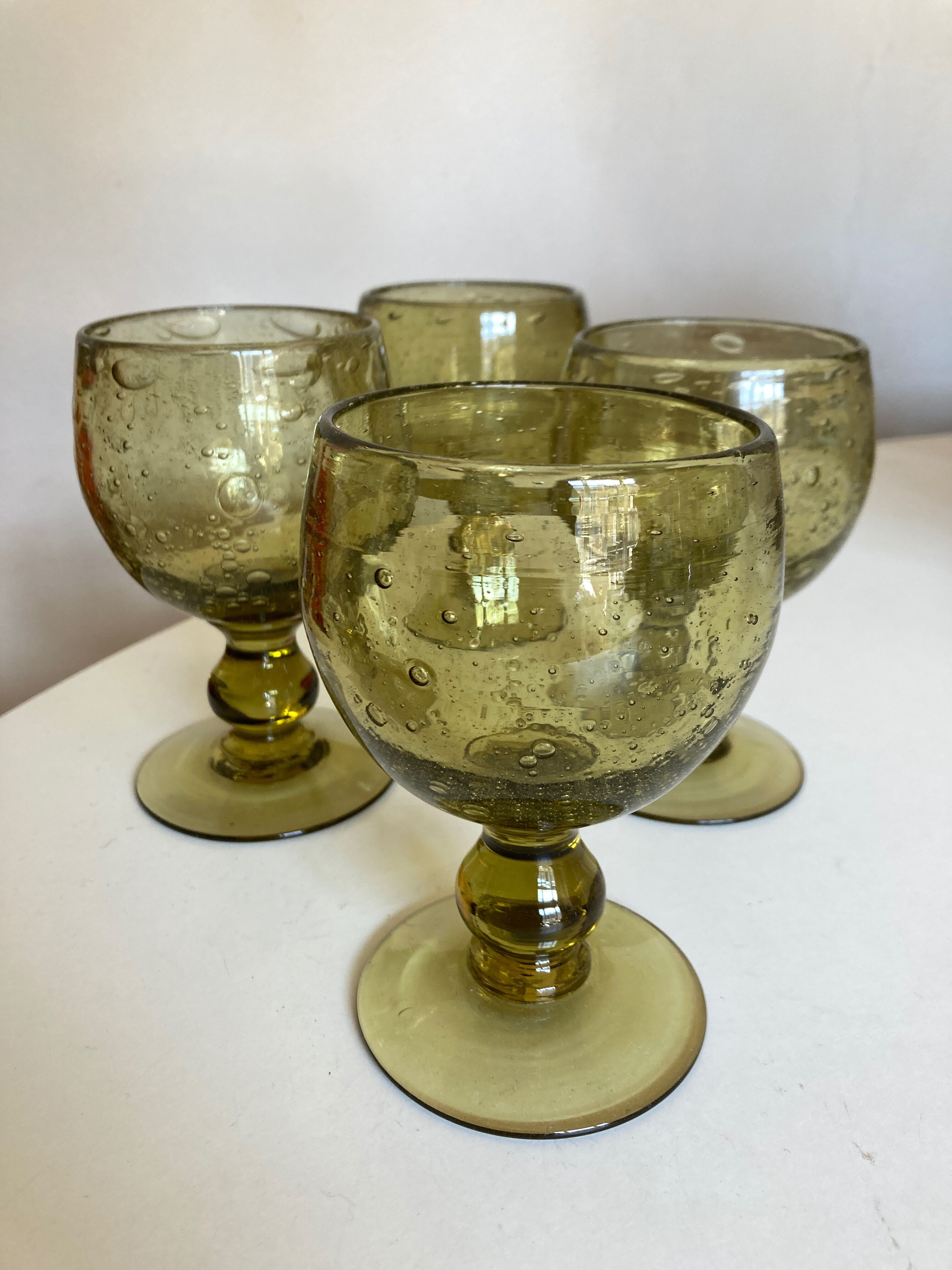 Set of 4 glasses of khaki green Biot