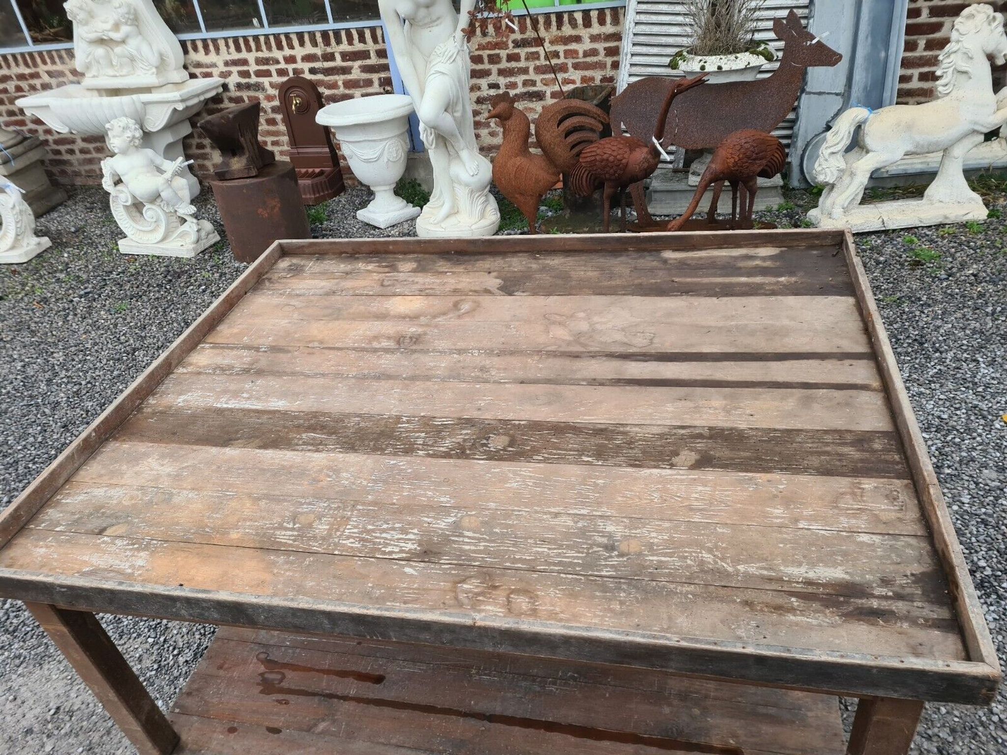 Table à doubles plateaux en sapin