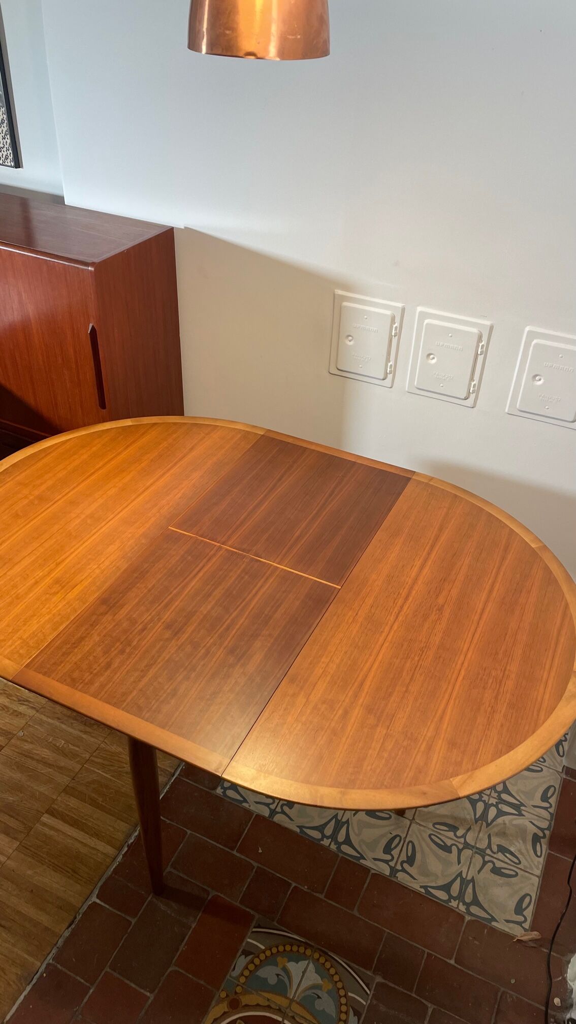 Scandinavian teak table with butterfly extension 60s