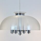 Suspension Doria chrome et lucite dome