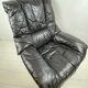Fauteuil italien en cuir vintage noir