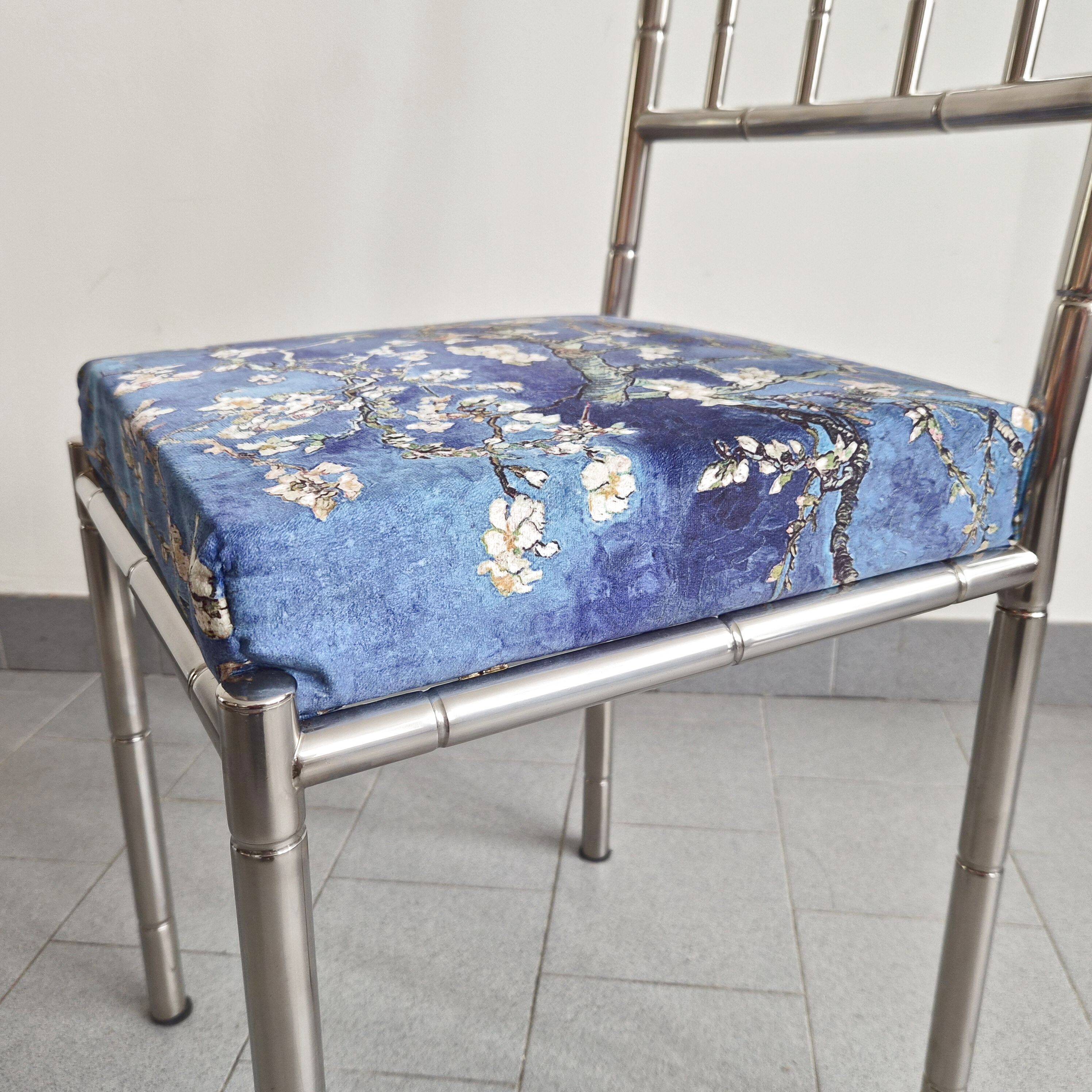 Suite de 5 chaises faux-bambou vintage 1970