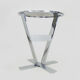 Prototype pedestal table, stool, sofa end, chrome metal and stainless steel German design