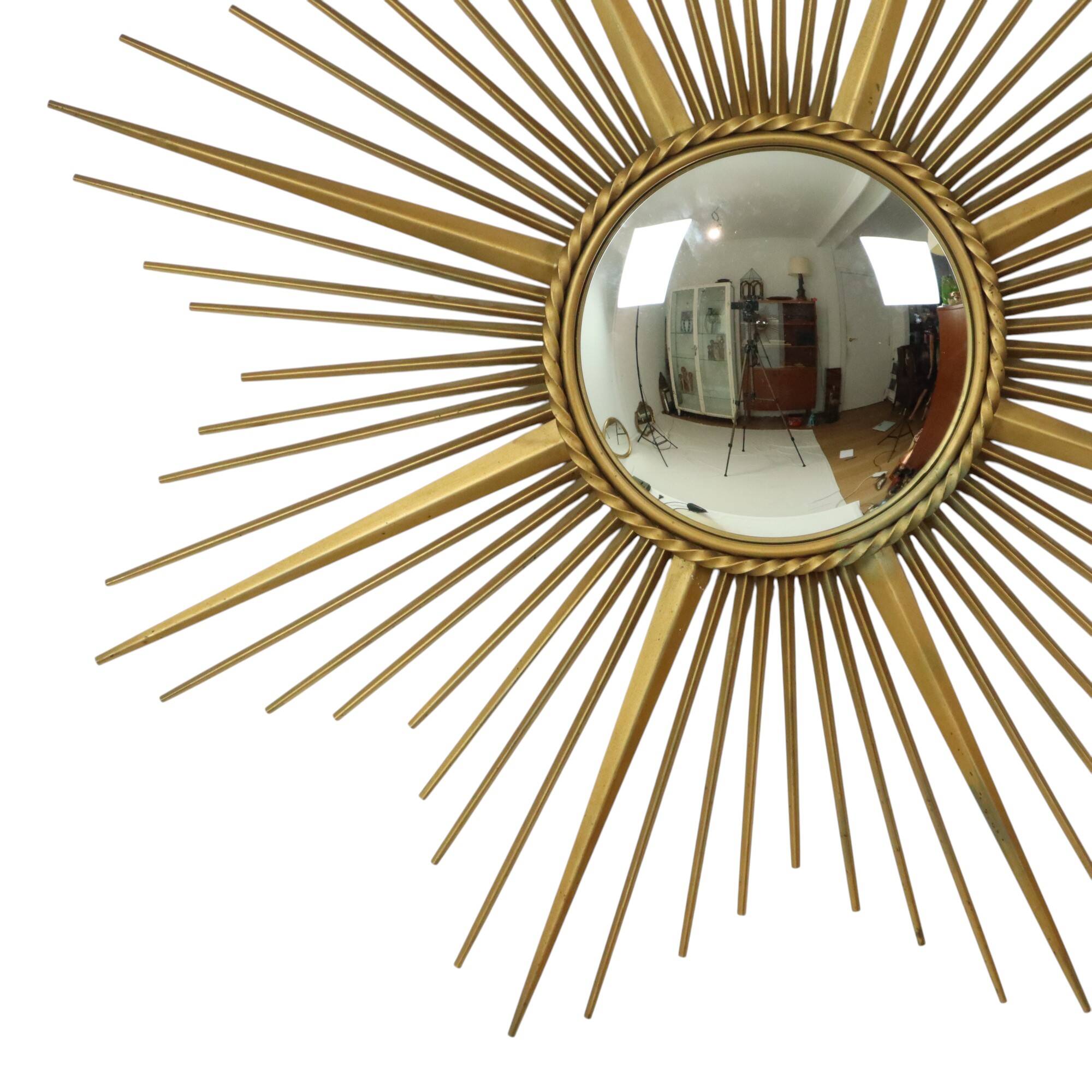 Large Vintage Sun Mirror Chaty Vallauris XL France 91cm