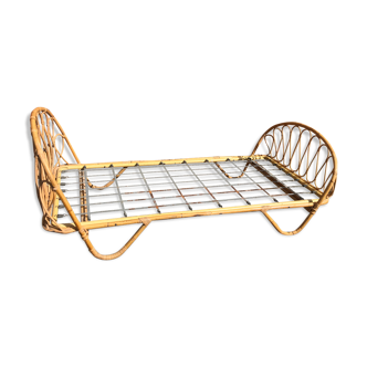 Rattan "basket" bed 1960