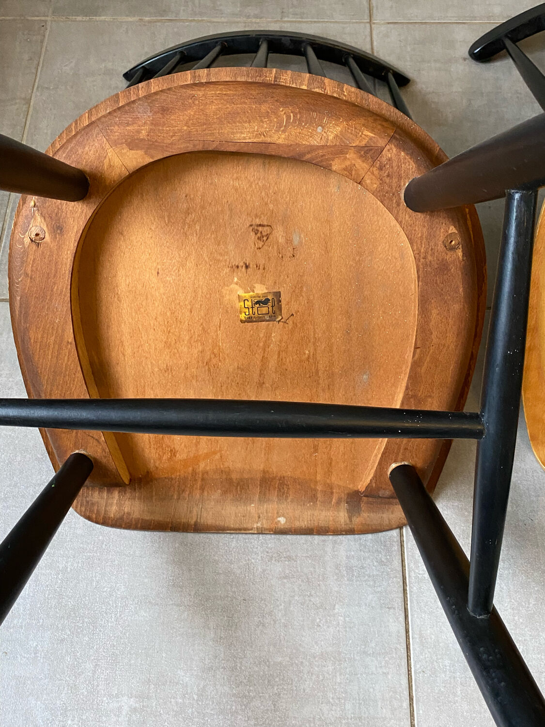 3 vintage Fanett chairs, Tapiovaara model, Stol Kamnik edition