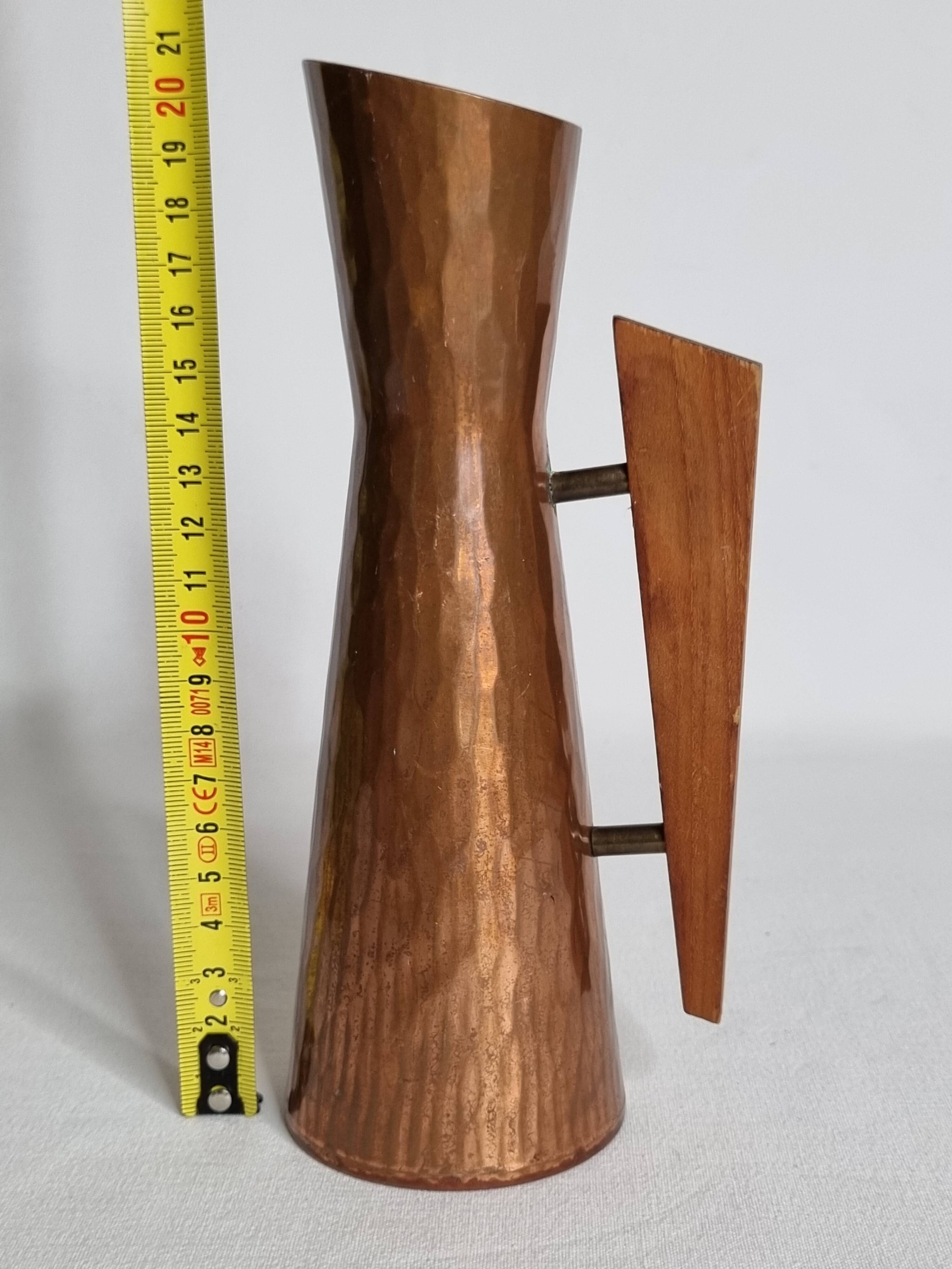 Vase en Cuivre Martelé Dahlmann, design Danois des Années 1960, 21 cm