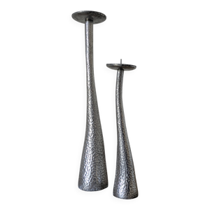 bougeoirs martelés brutalistes