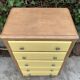 Chiffonnier art déco chêne brut et jaune