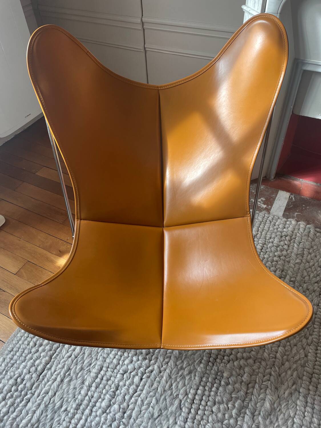 Butterfly AA armchair chrome/leather