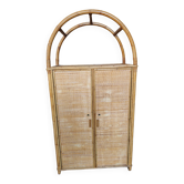 Armoire deux portes en osier et bambou