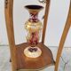 Selette pedestal side table Louis XV style with decorated marquetry and rosewood - 1900s